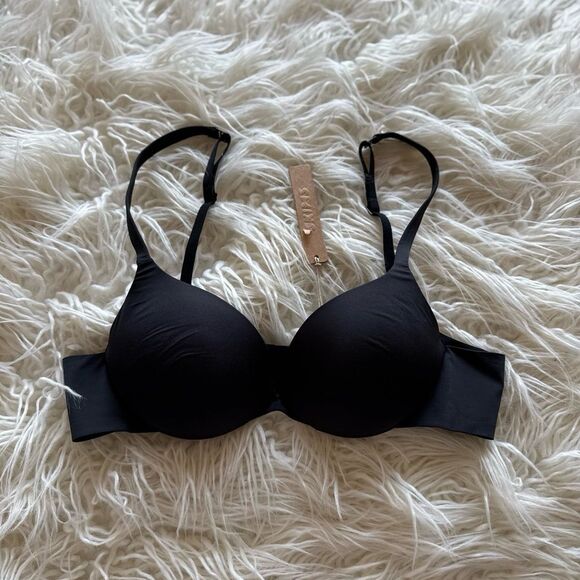 Skims Ultimate Push up Plunge Bra Onyx Size 34A - Picture 3 of 10